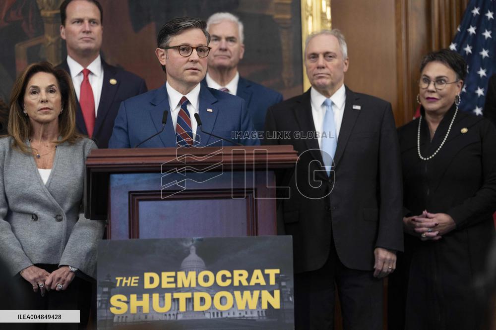 Speaker Johnson Marking The 28th day of the US Government Shutdown - Washington DC