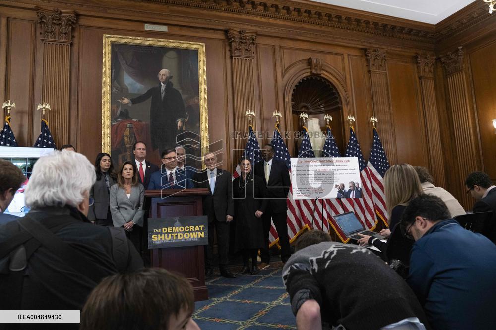 Speaker Johnson Marking The 28th day of the US Government Shutdown - Washington DC
