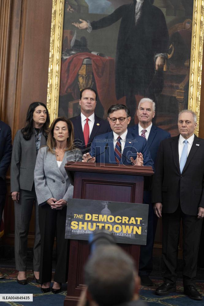 Speaker Johnson Marking The 28th day of the US Government Shutdown - Washington DC