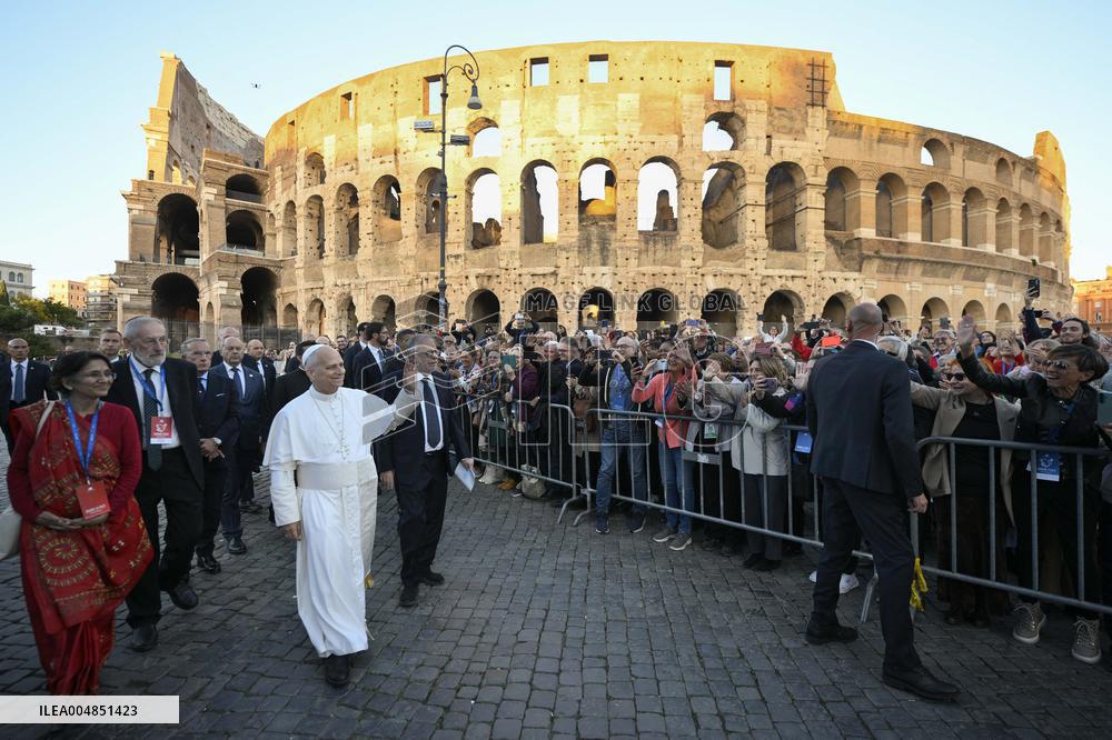 Pope Leo XIV At Meeting For Peace At The Colosseum - Rome