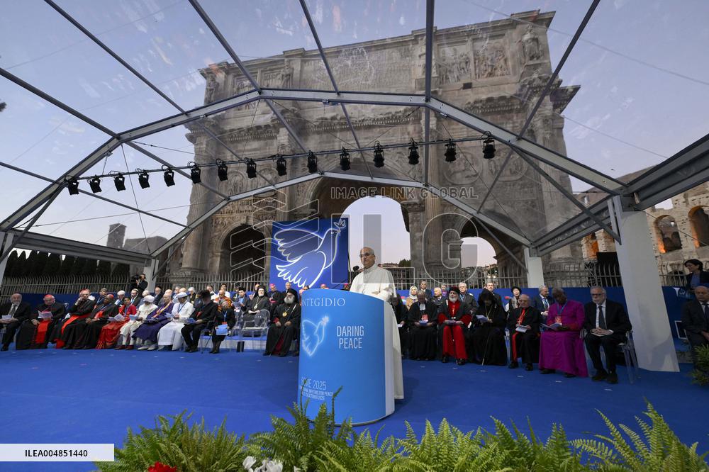 Pope Leo XIV At Meeting For Peace At The Colosseum - Rome