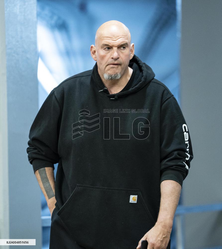Jenator John Fetterman Walks form his office to the US Capitol - DC