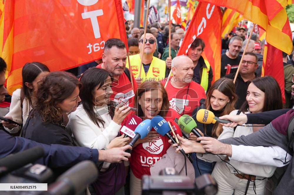 Metal Sector Protests Against UPM in Barcelona - Spain