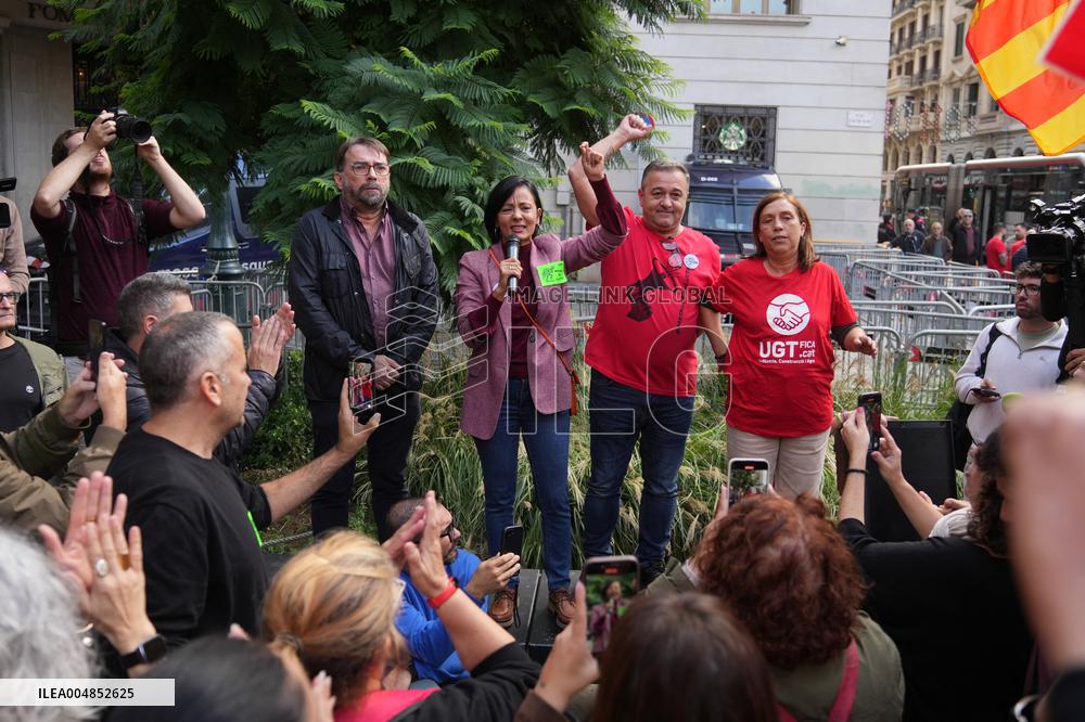 Metal Sector Protests Against UPM in Barcelona - Spain