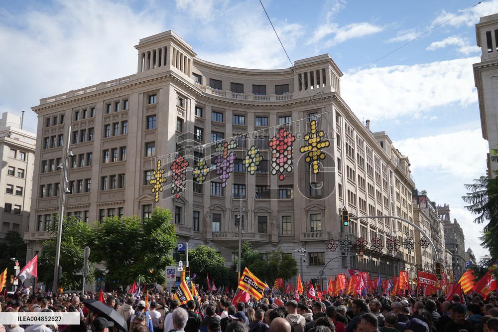 Metal Sector Protests Against UPM in Barcelona - Spain