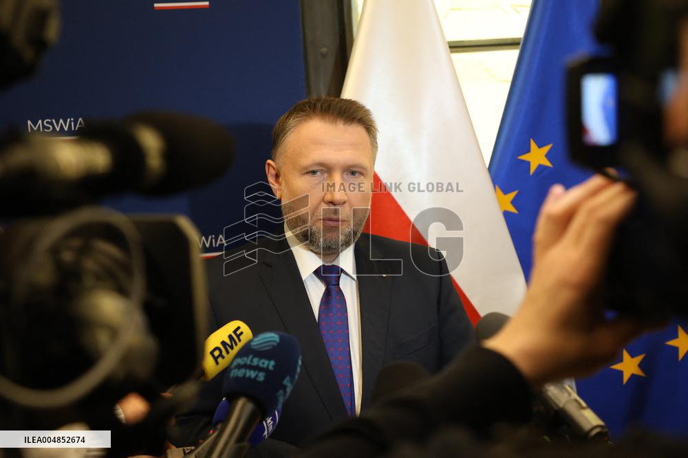 Polish Minister Marcin Kierwinski Holds Press Conference - Poland