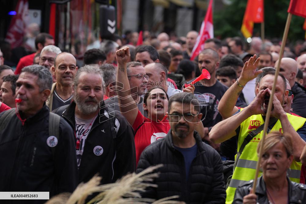 Metal Sector Protests Against UPM in Barcelona - Spain