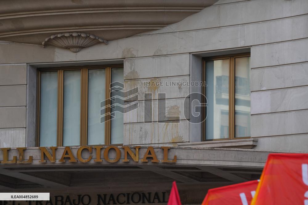 Metal Sector Protests Against UPM in Barcelona - Spain