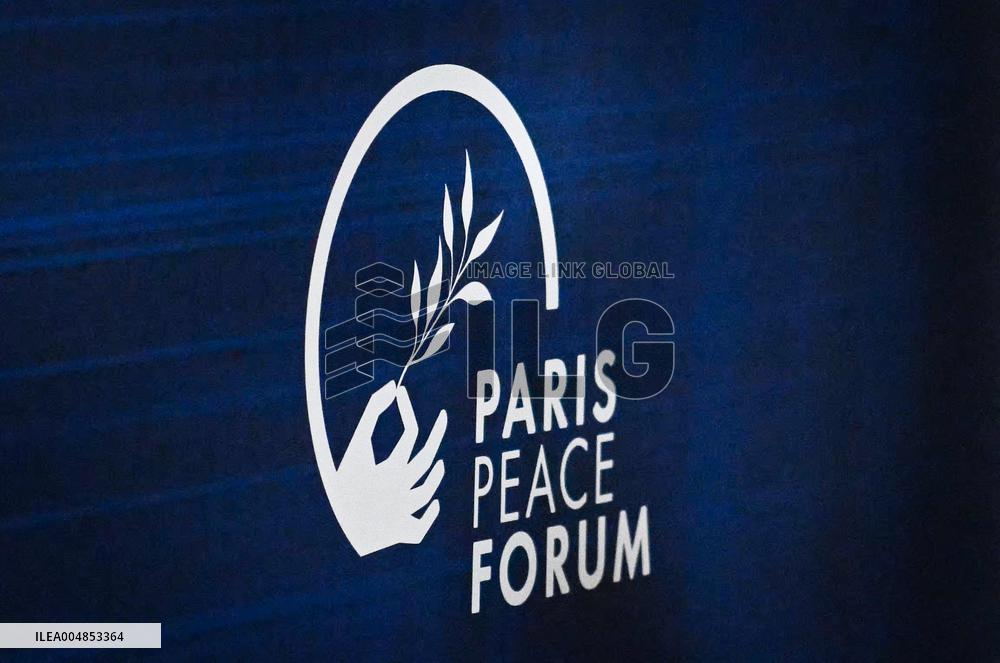 Emmanuel Macron at the 8th edition of Paris Peace Forum at Palais Chaillot in Paris FA