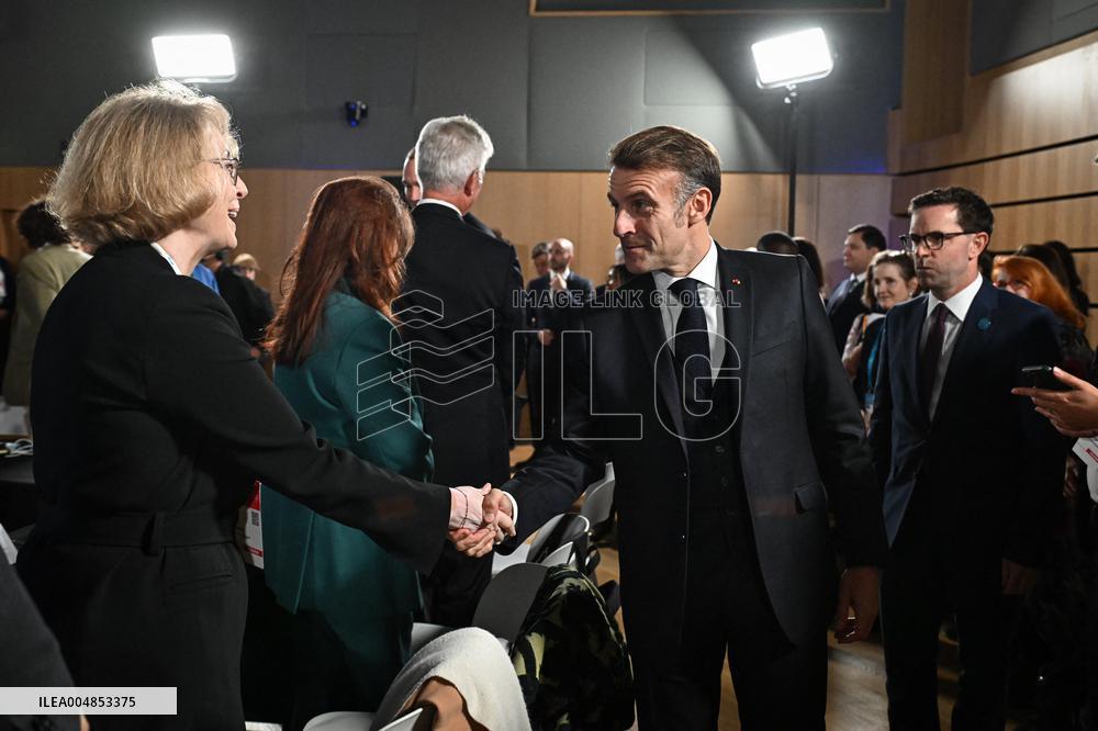 Emmanuel Macron at the 8th edition of Paris Peace Forum at Palais Chaillot in Paris FA