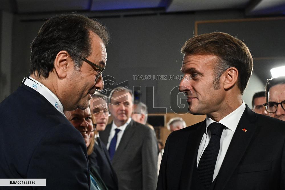 Emmanuel Macron at the 8th edition of Paris Peace Forum at Palais Chaillot in Paris FA