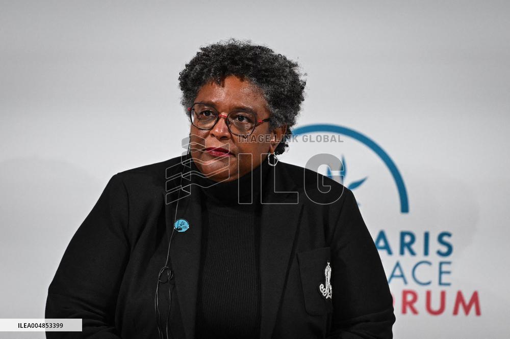 Emmanuel Macron at the 8th edition of Paris Peace Forum at Palais Chaillot in Paris FA