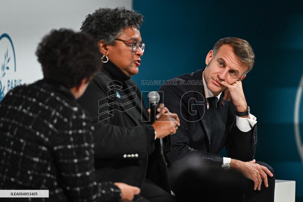 Emmanuel Macron at the 8th edition of Paris Peace Forum at Palais Chaillot in Paris FA
