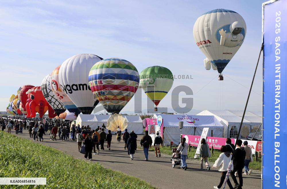 Hot air balloon festival in southwestern Japan