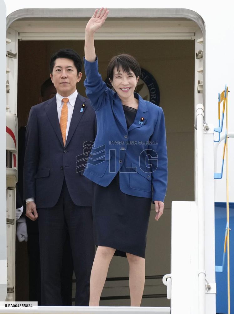 Japan PM Takaichi arrives in Busan