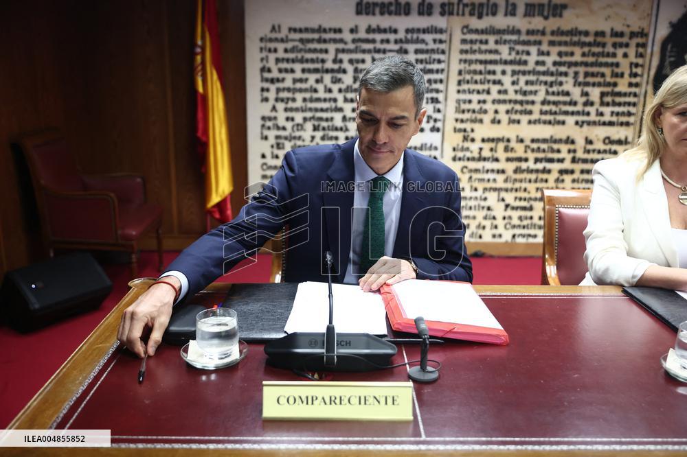 Sanchez Appears In Senate Committee On Koldo Case - Madrid