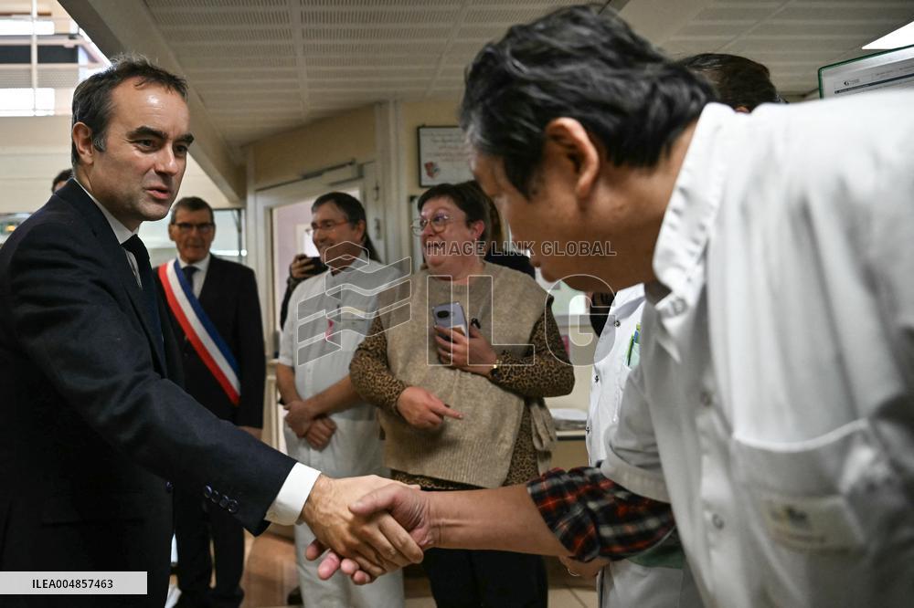PM Sebastien Lecornu Visits the Carentan Health Centre - France