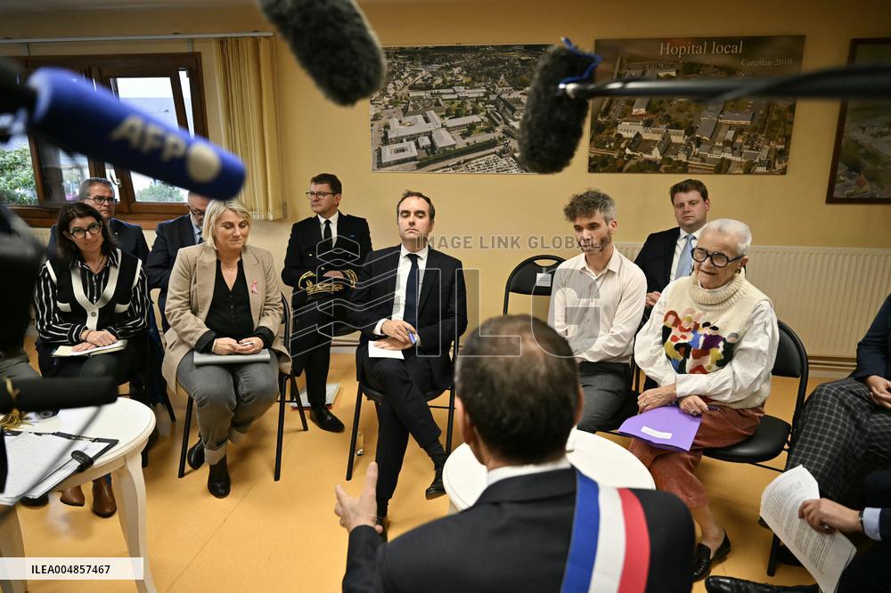 PM Sebastien Lecornu Visits the Carentan Health Centre - France