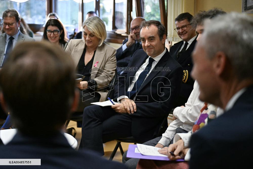 PM Sebastien Lecornu Visits the Carentan Health Centre - France