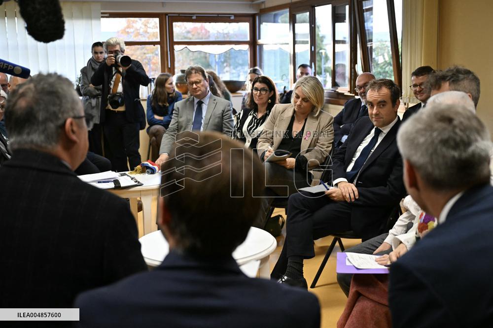 PM Sebastien Lecornu Visits the Carentan Health Centre - France