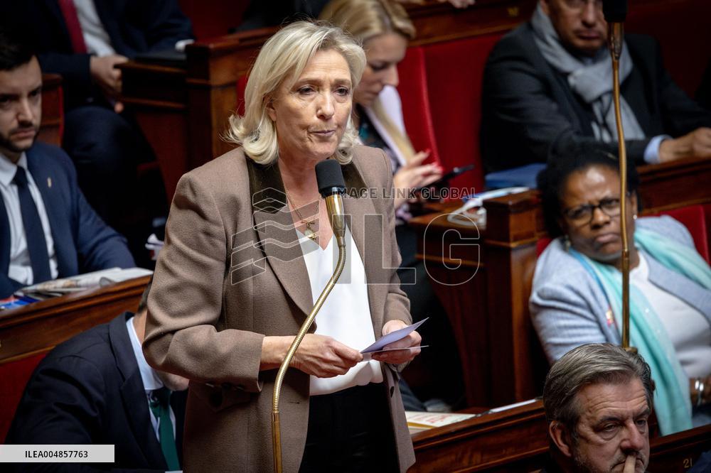 Parliamentary window of the Rassemblement National at the National Assembly - Paris AJ