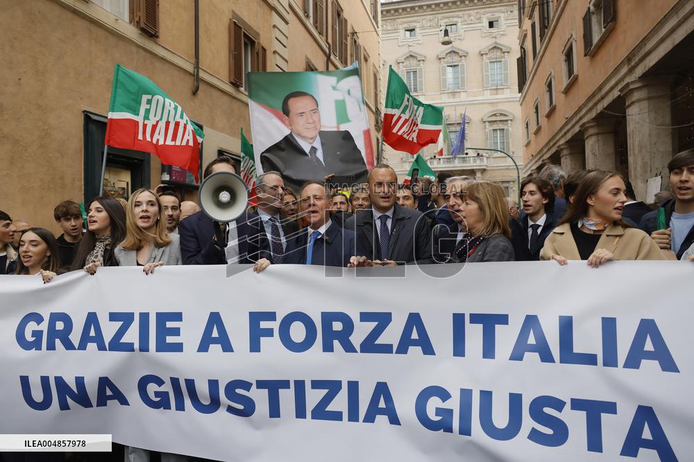 Forza Italia's Flash Mob in Front of The Senate - Rome