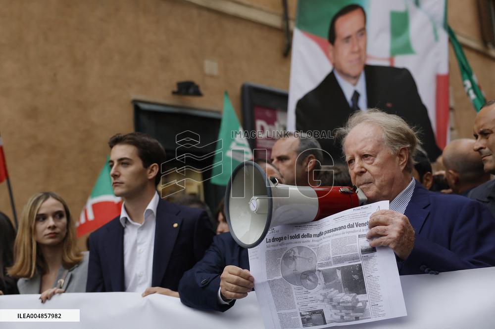 Forza Italia's Flash Mob in Front of The Senate - Rome