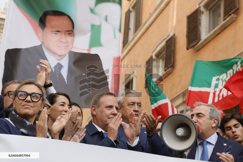Forza Italia's Flash Mob in Front of The Senate - Rome