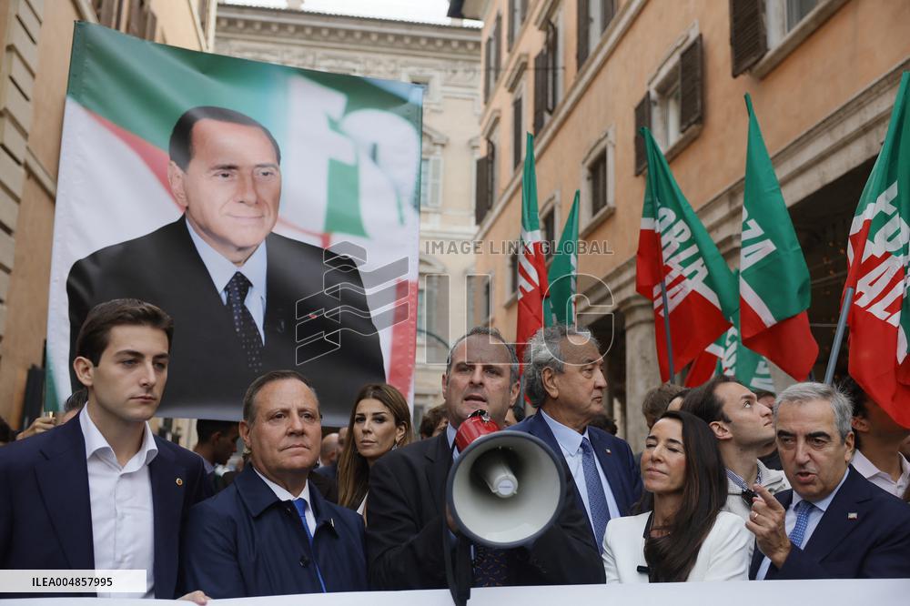 Forza Italia's Flash Mob in Front of The Senate - Rome