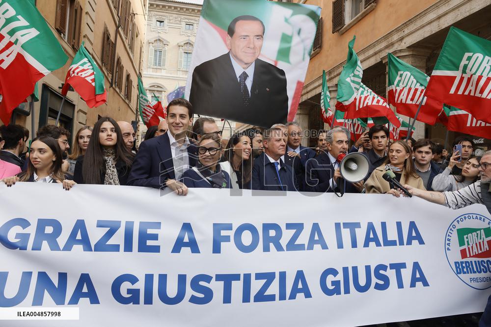 Forza Italia's Flash Mob in Front of The Senate - Rome