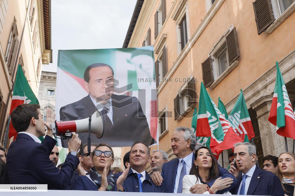 Forza Italia's Flash Mob in Front of The Senate - Rome