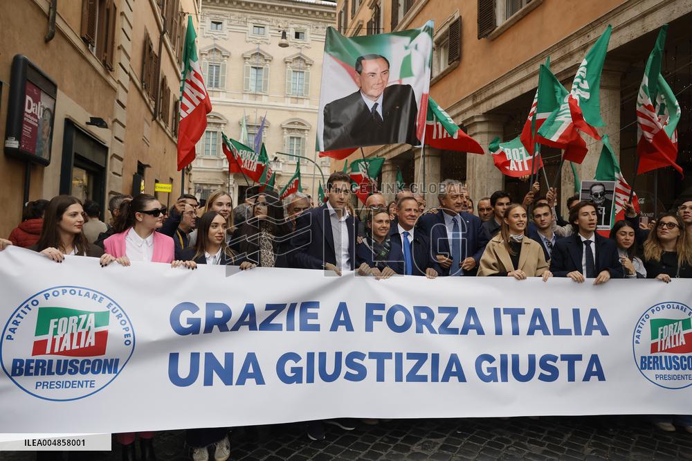 Forza Italia's Flash Mob in Front of The Senate - Rome