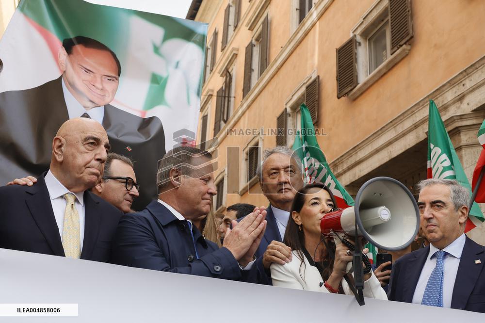 Forza Italia's Flash Mob in Front of The Senate - Rome