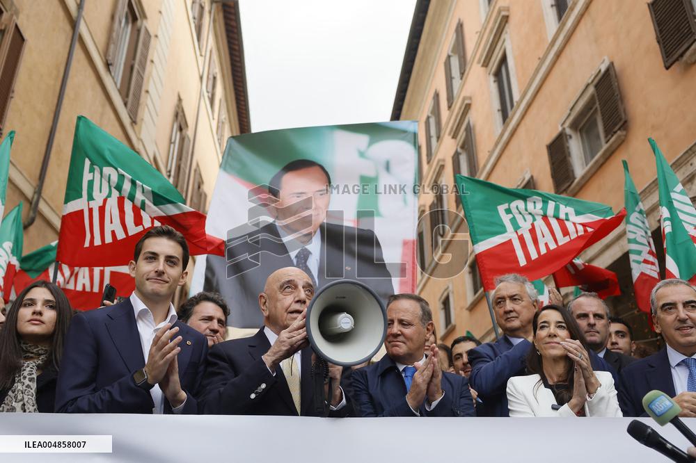 Forza Italia's Flash Mob in Front of The Senate - Rome
