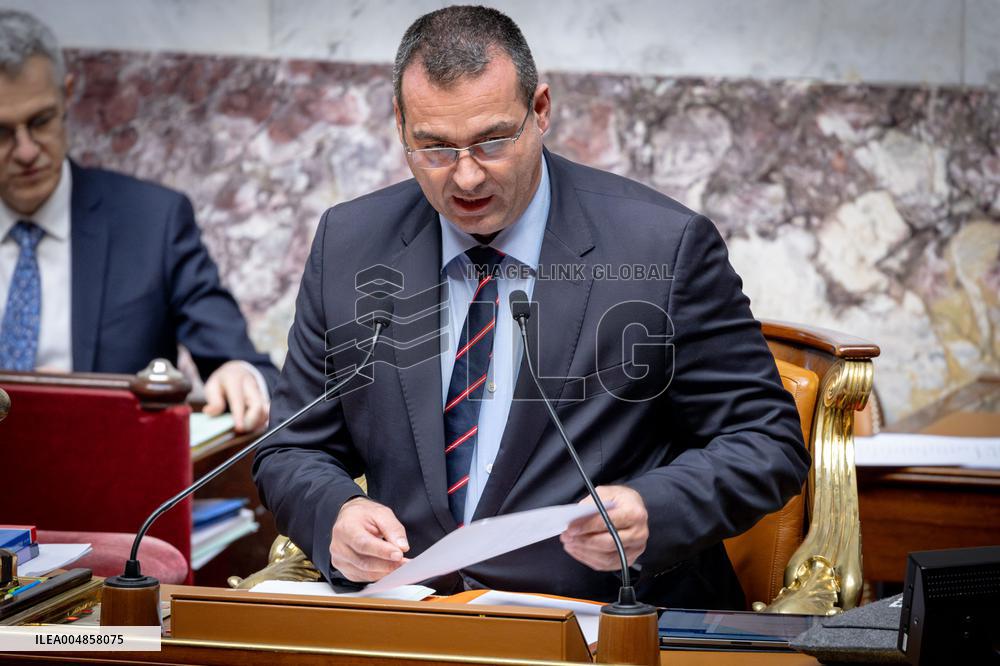 Parliamentary window of the Rassemblement National at the National Assembly - Paris AJ