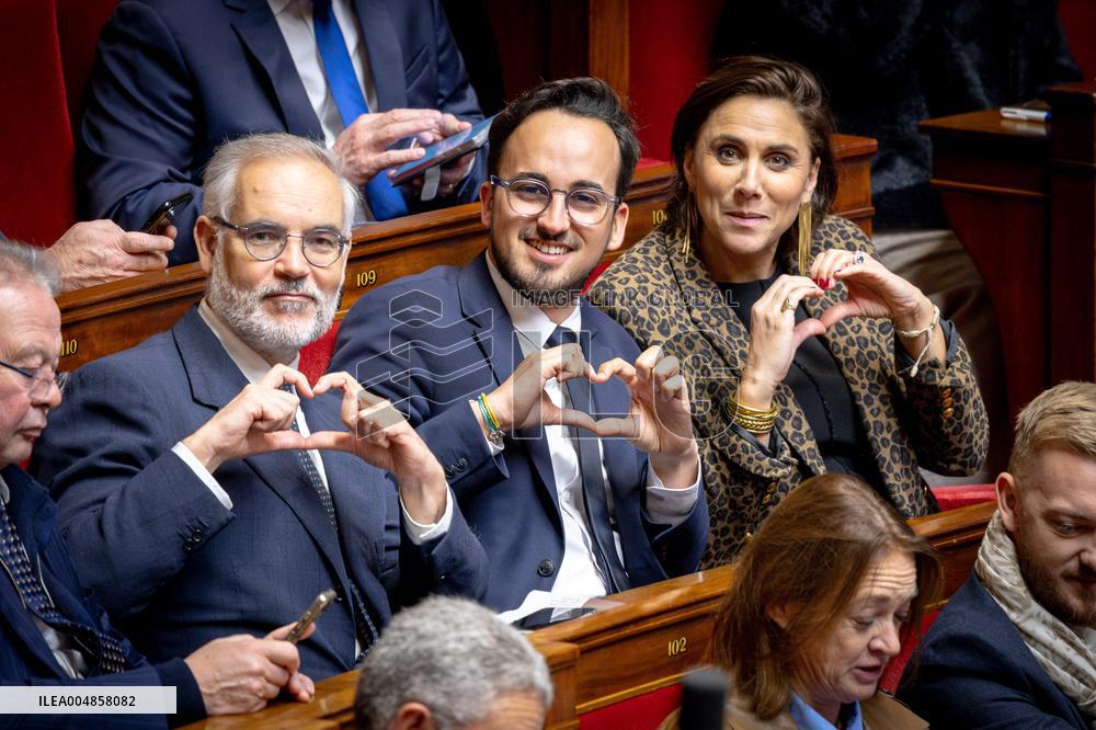 Parliamentary window of the Rassemblement National at the National Assembly - Paris AJ