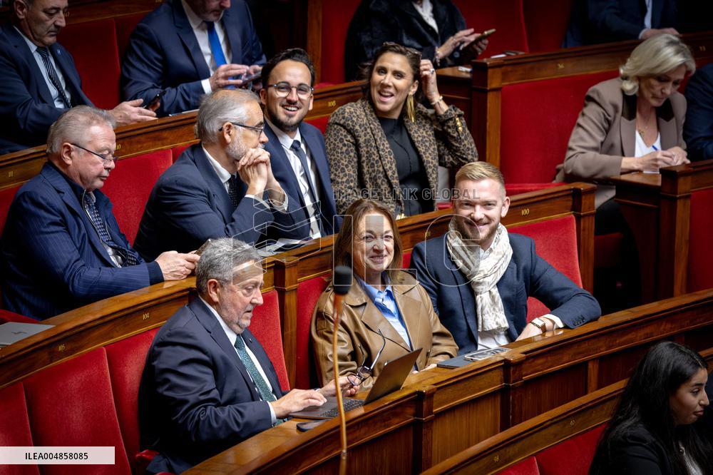 Parliamentary window of the Rassemblement National at the National Assembly - Paris AJ
