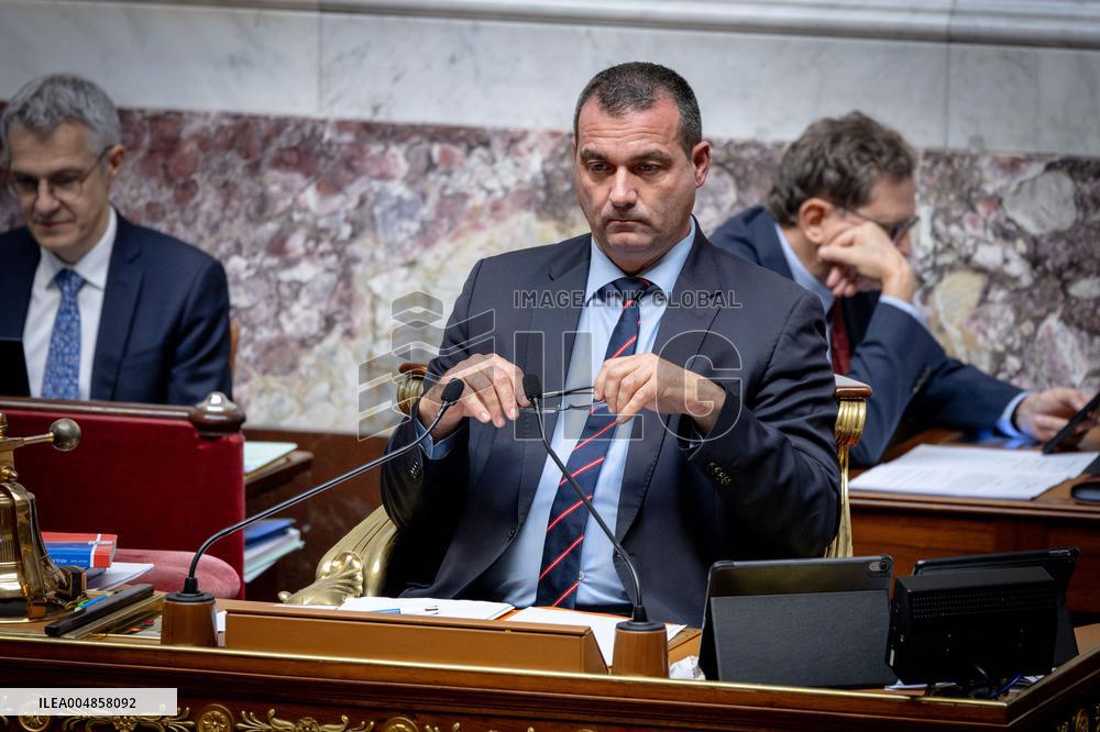 Parliamentary window of the Rassemblement National at the National Assembly - Paris AJ