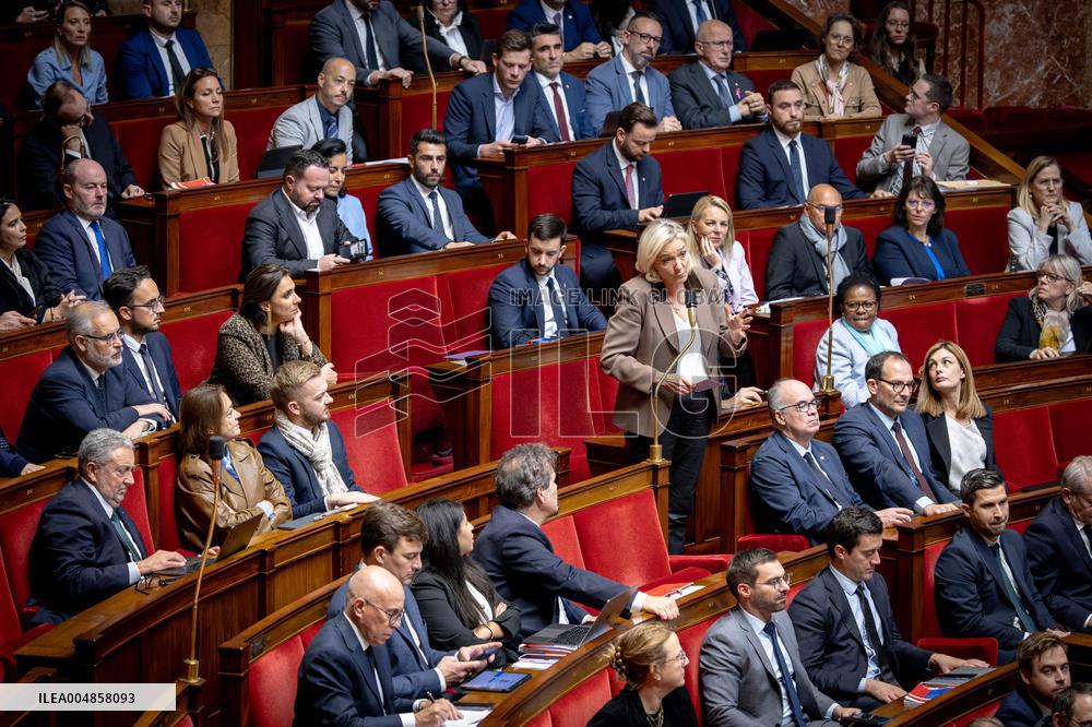 Parliamentary window of the Rassemblement National at the National Assembly - Paris AJ