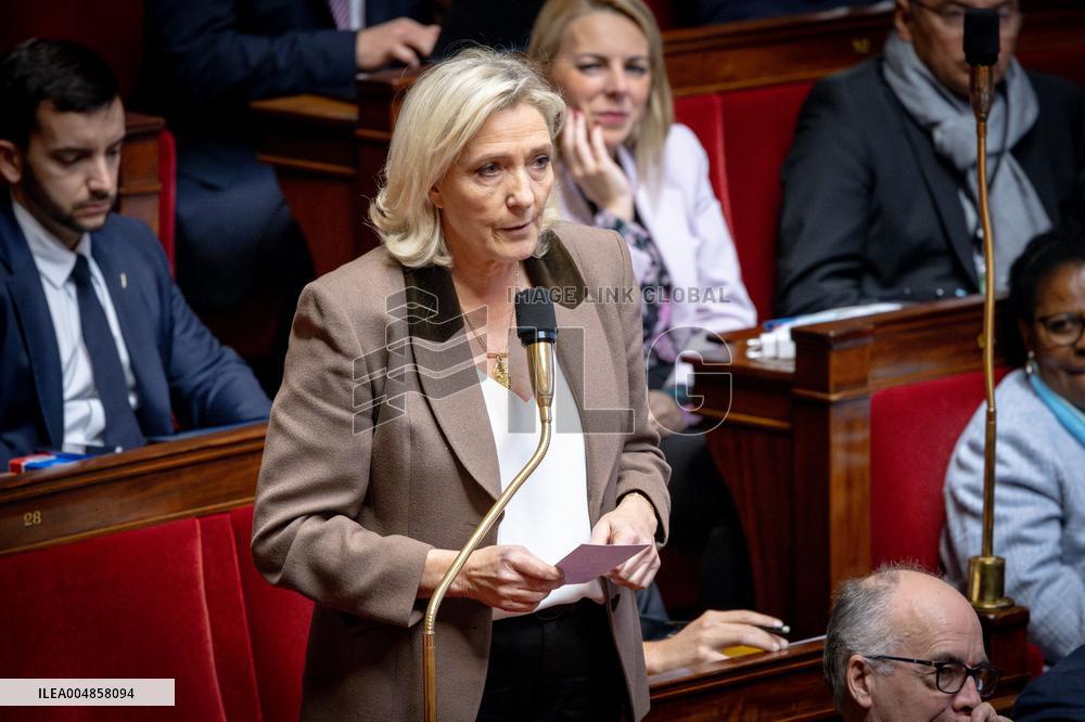 Parliamentary window of the Rassemblement National at the National Assembly - Paris AJ