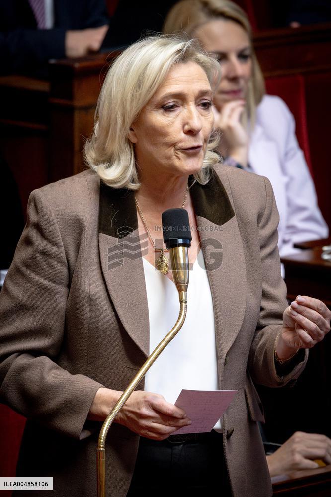 Parliamentary window of the Rassemblement National at the National Assembly - Paris AJ