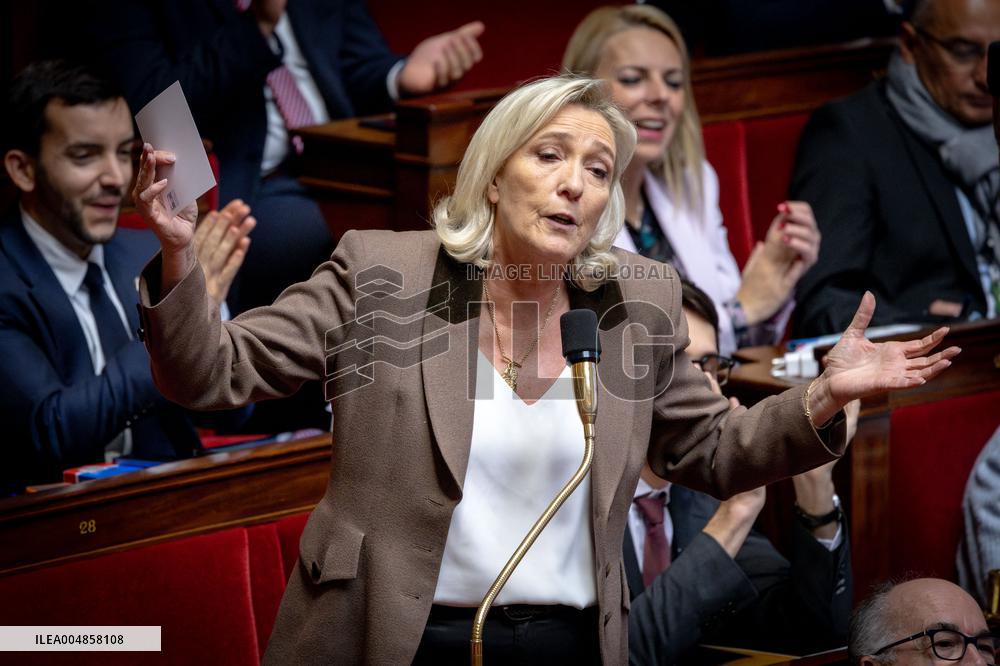 Parliamentary window of the Rassemblement National at the National Assembly - Paris AJ