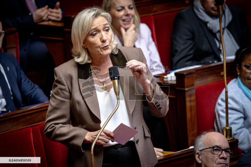 Parliamentary window of the Rassemblement National at the National Assembly - Paris AJ