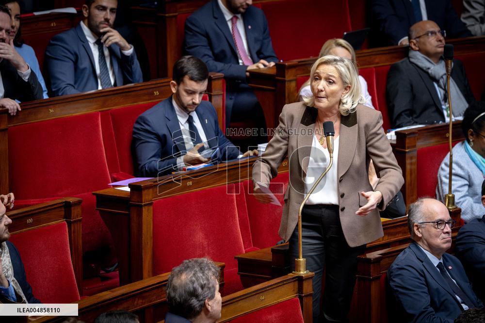 Parliamentary window of the Rassemblement National at the National Assembly - Paris AJ