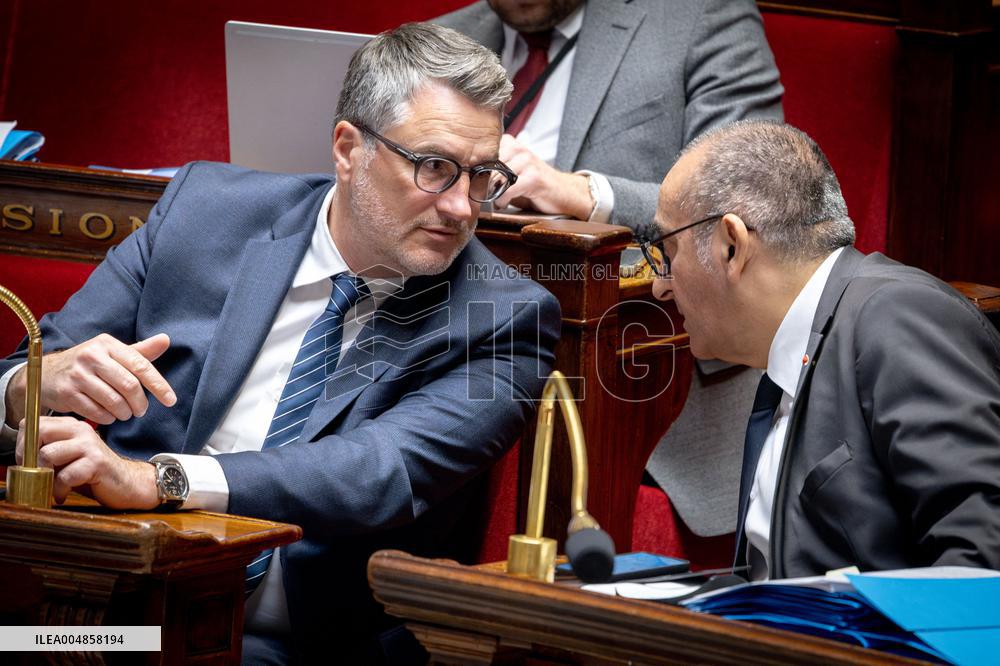 Parliamentary window of the Rassemblement National at the National Assembly - Paris AJ
