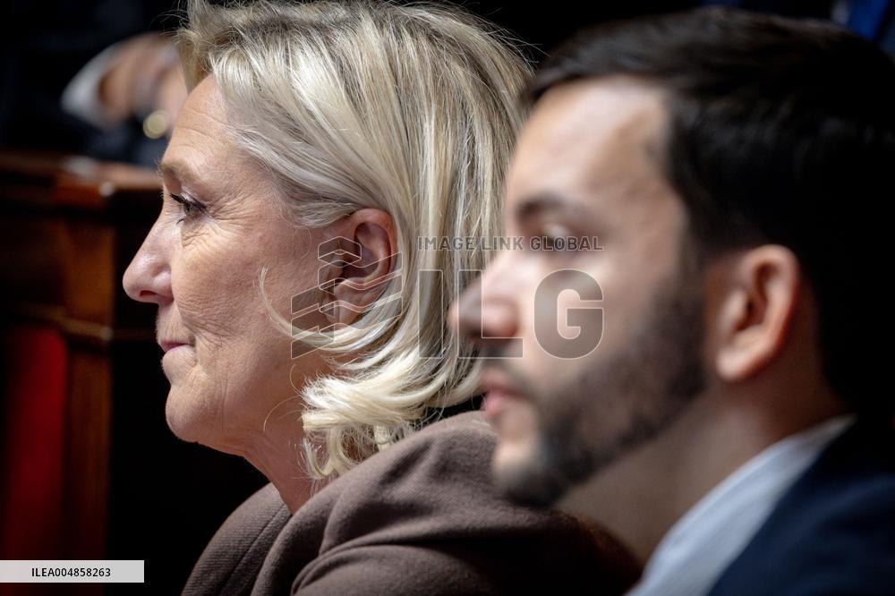 Parliamentary window of the Rassemblement National at the National Assembly - Paris AJ