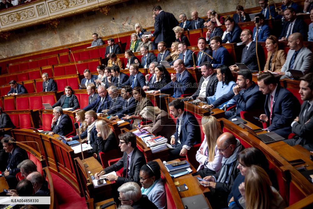 Parliamentary window of the Rassemblement National at the National Assembly - Paris AJ