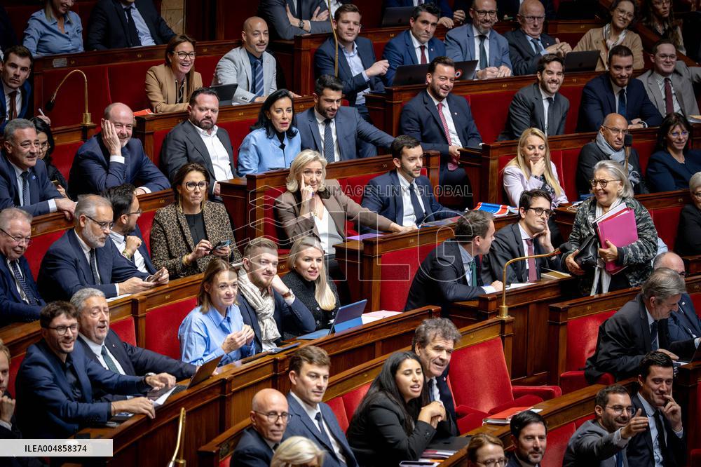 Parliamentary window of the Rassemblement National at the National Assembly - Paris AJ