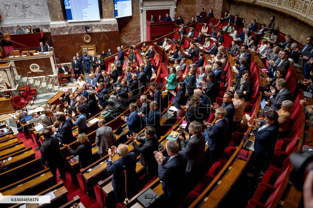 Parliamentary window of the Rassemblement National at the National Assembly - Paris AJ