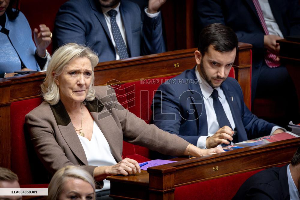 Parliamentary window of the Rassemblement National at the National Assembly - Paris AJ